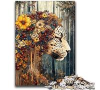 1000 Piece Jigsaw Puzzles Flower Leopard Challenging Game And Family Play for Is Ideal As A Gift for The Whole Family 50x75cm