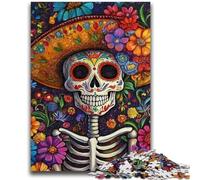 1000 Piece Jigsaw Puzzles Flower Skull Help The Brain Exercise Addictive Toys to Cultivate Patience Perfect Decoration 26x38cm