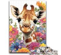 1000 Piece Jigsaw Puzzles Flowers Giraffe 1000 Pieces for Teenagers,Educational Games Home Decoration Birthday Present, Gifts, Wall Art (50x75cm)