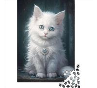 1000 Piece Jigsaw Puzzles Fluffy White Kitty 09 for Adults Wooden Puzzles Educational Toys 1000pcs (75x50cm)