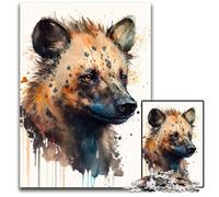 1000 Piece Jigsaw Puzzles for Adults A Hyena in Watercolor_182120b Wooden Jigsaw Puzzles Interactive Family Game, Ideal, Family Activity Game 1000 PCS