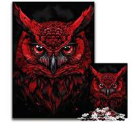 1000 Piece Jigsaw Puzzles for Adults A Red Owls GazeJigsaw Puzzles for Adults for Teenager Families Perfect DIY Decor BrainTeasing Challenge 1000 PCS(38x26cm)