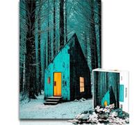 1000 Piece Jigsaw Puzzles for Adults A Single Illuminated Cabin 1000 Pieces for Adults,Family Educational Games Home Decoration Gift 26x38cm