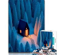 1000 Piece Jigsaw Puzzles for Adults A Single Illuminated Cabin,Learning Educational Toys Family Games Enhance Love between Couples 38x26cm