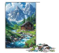 1000 Piece Jigsaw Puzzles for Adults A Town Under The Snowy Mountains Puzzle Hands-on Game 1000 PCS(75x50cm)