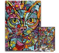 1000 Piece Jigsaw Puzzles for Adults Abstract Cat Portrait Impossible Jigsaw Puzzles for Adults Challenging DIY Brain Teaser for Teenagers 1000 PCS(38x26cm)