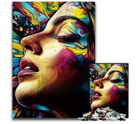 1000 Piece Jigsaw Puzzles for Adults Abstract Dreaming Woman Portrait Paper Jigsaw Challenging DIY Brain Teaser Perfect Family Game Or Decorative Gift 1000 PCS(38x26cm)