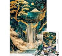 1000 Piece Jigsaw Puzzles for Adults Abstract Fuji Mount Art Brain Teaser Game Stress Reliever Toy Wall Decor Challenging Game Gifts (38X52CM)