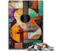 1000 Piece Jigsaw Puzzles for Adults Abstract Guitar 1000 Pieces for Adults,Brain Intelligence Challenge Addictive Toys for Home Decoration (75x50cm)