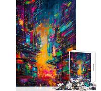 1000 Piece Jigsaw Puzzles for Adults Abstract Neo Tokyo Brain Teaser Game Stress Reliever Toy Wall Decor Challenging Game Gifts (75X50CM)