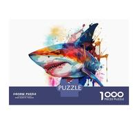 1000 Piece Jigsaw Puzzles for Adults Abstract Shark Painting Puzzles for Adults Relaxing Games A Work of Art Difficult And Challenge 70x50cm/1000pcs