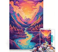 1000 Piece Jigsaw Puzzles for Adults Abstract Valley Mountain, Practical Game, Improve Memory, Deal As Gifts for The Whole Family 38x52cm
