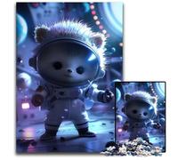 1000 Piece Jigsaw Puzzles for Adults Adorable Hedgehog Astronau Impossible Jigsaw Puzzles for Adults Challenging DIY Brain Teaser for Teenagers 1000 PCS(38x26cm)