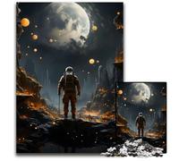 1000 Piece Jigsaw Puzzles for Adults Adventurous Astronaut Wooden Jigsaw Puzzles Brain Challenge Gift Educational Activity for Teenagers 1000 PCS(75x50cm)