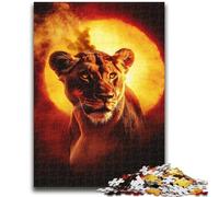 1000 Piece Jigsaw Puzzles for Adults African Lioness 1000 Piece Puzzle,is Ideal As Gifts for The Whole Family Suitable for And 14 (26x38cm)