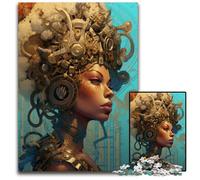 1000 Piece Jigsaw Puzzles for Adults African Queen Paper Jigsaw Challenging DIY Brain Teaser Perfect Family Game Or Decorative Gift 1000 PCS(38x26cm)