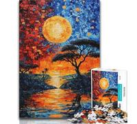 1000 Piece Jigsaw Puzzles for Adults African Sunset Teenager Puzzles,Relax Games Is Ideal As A Gift for The Whole Family (size 75x50cm)