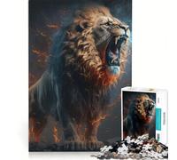 1000 Piece Jigsaw Puzzles for Adults Aggressive Angry Lion, Relaxing Games, Train Your Brain And Hands, Unique Birthday And Xmas Gifts 38x52cm