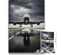 1000 Piece Jigsaw Puzzles for Adults Airliner Take Off Rainy Educational Game Family Activities Secret Santa Gifts Size 38x26cm