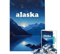 1000 Piece Jigsaw Puzzles for Adults Alaska Glacier Night Toy Intellectual Game Educational Game But Fun And Humorous Birthday Gifts (Size 38x26cm)