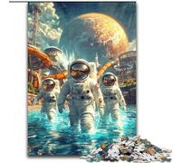 1000 Piece Jigsaw Puzzles for Adults Alien Astronaut, Stress Reliever Difficult Challenge Secret Santa Gifts for Age 14 Years Up (Size 26x38cm)
