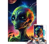 1000 Piece Jigsaw Puzzles for Adults Alien Head Side View Fun at Home Activities, Difficult Hard DIY Toys Suitable for People Aged 14 And Above (38x52cm)
