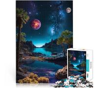 1000 Piece Jigsaw Puzzles for Adults Alien Lake Under Stars Hands-on-Spiel mit vollständig ineinander greifenden, zufällig geformten Teilen52x38cm