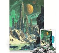 1000 Piece Jigsaw Puzzles for Adults Alien Landscape with Crystal Towers, Practical Game, Improve Memory, Deal As Gifts for The Whole Family 38x26cm
