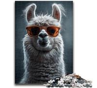 1000 Piece Jigsaw Puzzles for Adults Alpaca Staycation Kill Time with Fully Interlocking Randomly Shaped Pieces 26x38cm