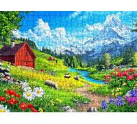 1000 Piece Jigsaw Puzzles for Adults, Alps mountain range Wooden Puzzle Hard Difficult Challenging Puzzle, jigsaw Puzzle 29.5 x 19.7 inches, Stress Relief Wall Decor, Educational Games, Gifts w0-1