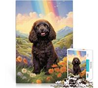 1000 Piece Jigsaw Puzzles for Adults American Water Spaniel Made of wood for and from 14 years and over Anti-stress family game difficult challenge Gifts Ideas。size：50x75cm/19.68x29.52inch