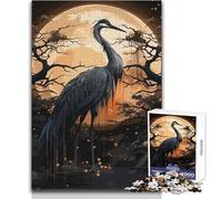 1000 Piece Jigsaw Puzzles for Adults Ancient Black Stork Educational Game Family Activities Secret Santa Gifts Size 38x26cm