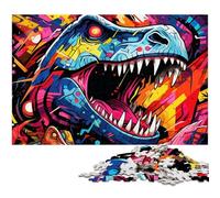 1000 Piece Jigsaw Puzzles for Adults Ancient Dinosaurs Wooden Puzzles High-Difficulty Brain Teaser for Teenagers 50x75CM/19.68x29.52inch