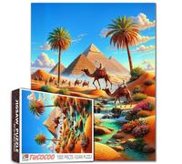 1000 Piece Jigsaw Puzzles for Adults Ancient Egyptian Civilization Jigsaw Puzzle Fantasy Desert Camel Pyramid 1000 Pieces Puzzles for Game Night Wall Decor DIY Craft 27 x 20 Inches Puzzle
