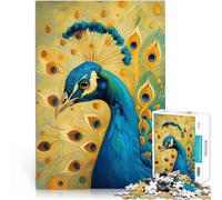 1000 Piece Jigsaw Puzzles For Adults and teenagers Abstract Peacock Kintsugi Made of wood，Suitable for people aged 14 and above Hand Speed Race A work of art。size：50x75cm/14.96x20.47inch