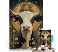 1000 Piece Jigsaw Puzzles For Adults and teenagers Artistic Cow Made of cardboard Suitable for ages 14 and up Quiz game Fun at Home Activities, Birthday Present,Travel Gifts。size:26x38cm