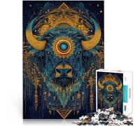 1000 Piece Jigsaw Puzzles For Adults and teenagers bull head art Made of cardboard Suitable for ages 14 and up Educational games Secret Santa Gifts。size：38x52cm/14.96x20.47inch