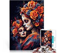 1000 Piece Jigsaw Puzzles For Adults and teenagers Day of the Dead Beauty Made of cardboard Suitable for ages 14 and up Parent-child interaction Interesting Stress Reduction Gifts。size:26x38cm