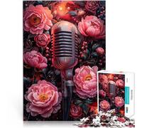 1000 Piece Jigsaw Puzzles For Adults and teenagers Floral Microphone Made of cardboard Suitable for ages 14 and up educational challenge Fun activities at home, birthday gifts, travel gifts。