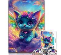 1000 Piece Jigsaw Puzzles for Adults Angel Cat Puzzles for Teenagers,for Educational Game Challenge Toy Birthday Present, Gifts, Wall Art (size 38x26cm)