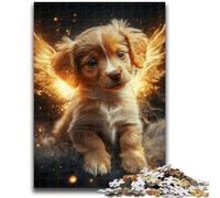 1000 Piece Jigsaw Puzzles for Adults Angel Golden Retriever Stress Reliever Difficult Challenge Suitable for Desktop Decoration 50x75cm