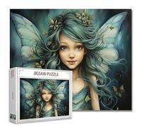 1000 Piece Jigsaw Puzzles for Adults Angel Painting Jigsaw Puzzle Beautiful Girl with Blue Wings Puzzles for Challenging Family Activity Game Girl Flowers Art DIY Puzzle Wall Decor Gifts(Colorful)