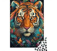 1000 Piece Jigsaw Puzzles for Adults - Angry Colorful Tiger Puzzle - Jigsaws 1000 Pieces for Adults - Made Wood 1000pcs (75x50cm)