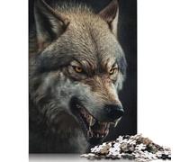 1000 Piece Jigsaw Puzzles for Adults Angry Wolf Portrait Jigsaw Puzzle Children Wooden Puzzles Family Entertainment Toys 1000pcs (75x50cm)