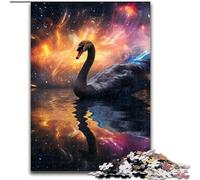 1000 Piece Jigsaw Puzzles for Adults Animal Black Swan Jigsaw Puzzles Made of Wood, Family Activity, DIY Home Decor, 1000pcs(50x75cm)
