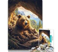 1000 Piece Jigsaw Puzzles for Adults Animal Brown Bear 1000 Piece Puzzle,is Ideal As Gifts for The Whole Family Suitable for And 14 38x26cm