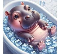 1000 Piece Jigsaw Puzzles for Adults Animal Hippopotamus, Educational Games, Impossible Hard Difficult Challenging, Relaxation Jigsaw Puzzles for Adults 1000 Pieces 25.6x25.6 inch