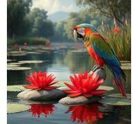 1000 Piece Jigsaw Puzzles for Adults Animal Parrot Lotus, Educational Games, Impossible Hard Difficult Challenging, Relaxation Jigsaw Puzzles for Adults 1000 Pieces 25.6x25.6 inch