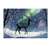 1000 Piece Jigsaw Puzzles for Adults, Animal Puzzles for Adults, Gift for Women, Men, Christmas, Family Wooden Puzzle Educational Games, Challenging Adult Jigsaws, Box Packaging, Deer Pattern, E-97