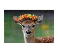 1000 Piece Jigsaw Puzzles for Adults, Animal Puzzles for Adults, Gift for Women, Men, Christmas, Family Wooden Puzzle Educational Games, Challenging Adult Jigsaws, Box Packaging, Deer Pattern, Z-11